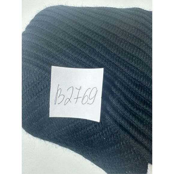 Essentiel Women’s Wool Blend Ponch Black Ribbed One Size - Picture 9 of 9